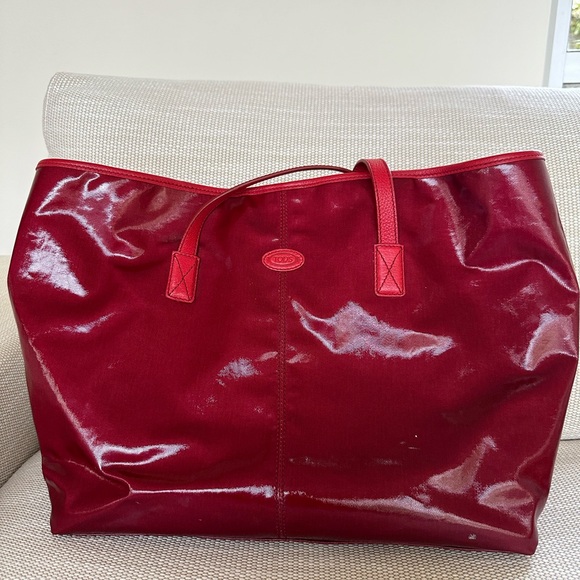 Red TOD’s PVC and leather tote - Picture 10 of 10
